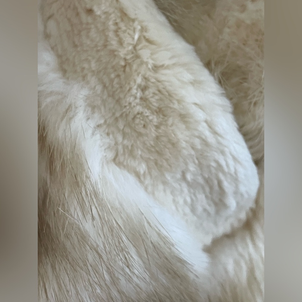 DE AME CHI Vintage Men’s Big & Tall Cream and Brown Fox Fur Jacket - 4XL - Picture 9 of 13